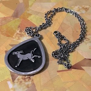 Vintage 1976 Pewter Donkey Pendant National Federation of Democratic Women Rare